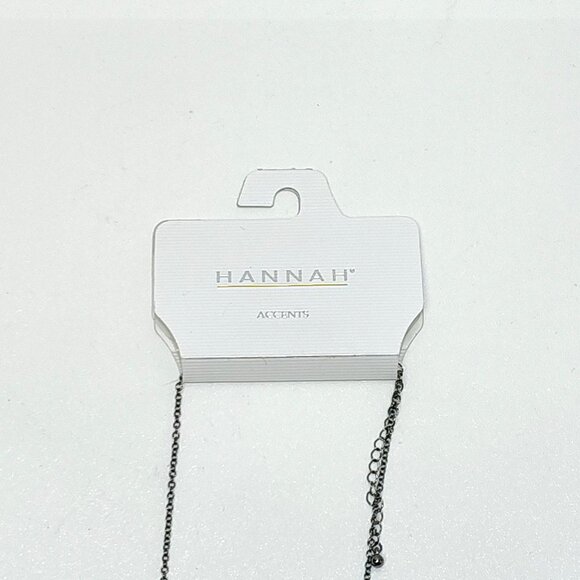 Hannah Accents 30" Single Strand Necklace Colorful Gemstone Pendant Black Tassel - Picture 3 of 6